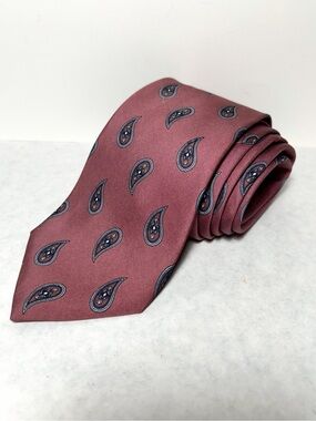 Christian Dior Monsieur Purple Pink Paisley 100% Silk Vintage Tie